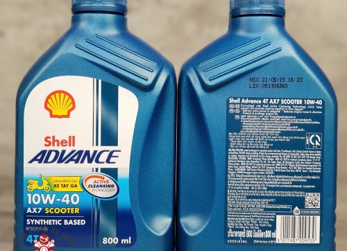 Dầu bán tổng hợp xa tay ga Shell Advance AX7 Scooter 10W-40
