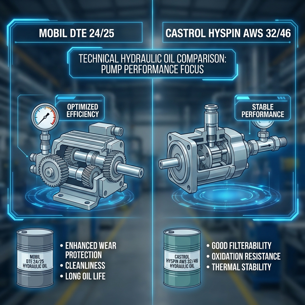 So Sánh Mobil DTE 24/25 vs Castrol Hyspin AWS 32/46: Đâu Là Sự Khác Biệt?